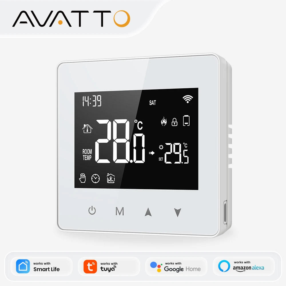 AVATTO WiFi/ZigBee Low Power Battery Smart Thermostat Water Gas Boiler Temperature Controller For Tuya Alexa Google Home Alice