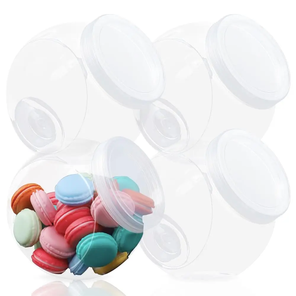

Candy & Cookie Jars, 4 Pa Plastic Containers With Lids, 33.8 Oz Each, I For Candy Buffet & Party Table