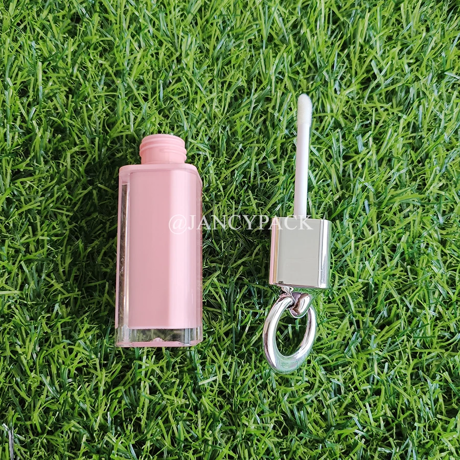 4 مل مربع أحمر وردي ملمع الشفاه زجاجة الأساس السائل زجاجة المخفي السائل أحمر الخدود أنابيب ملمع الشفاه