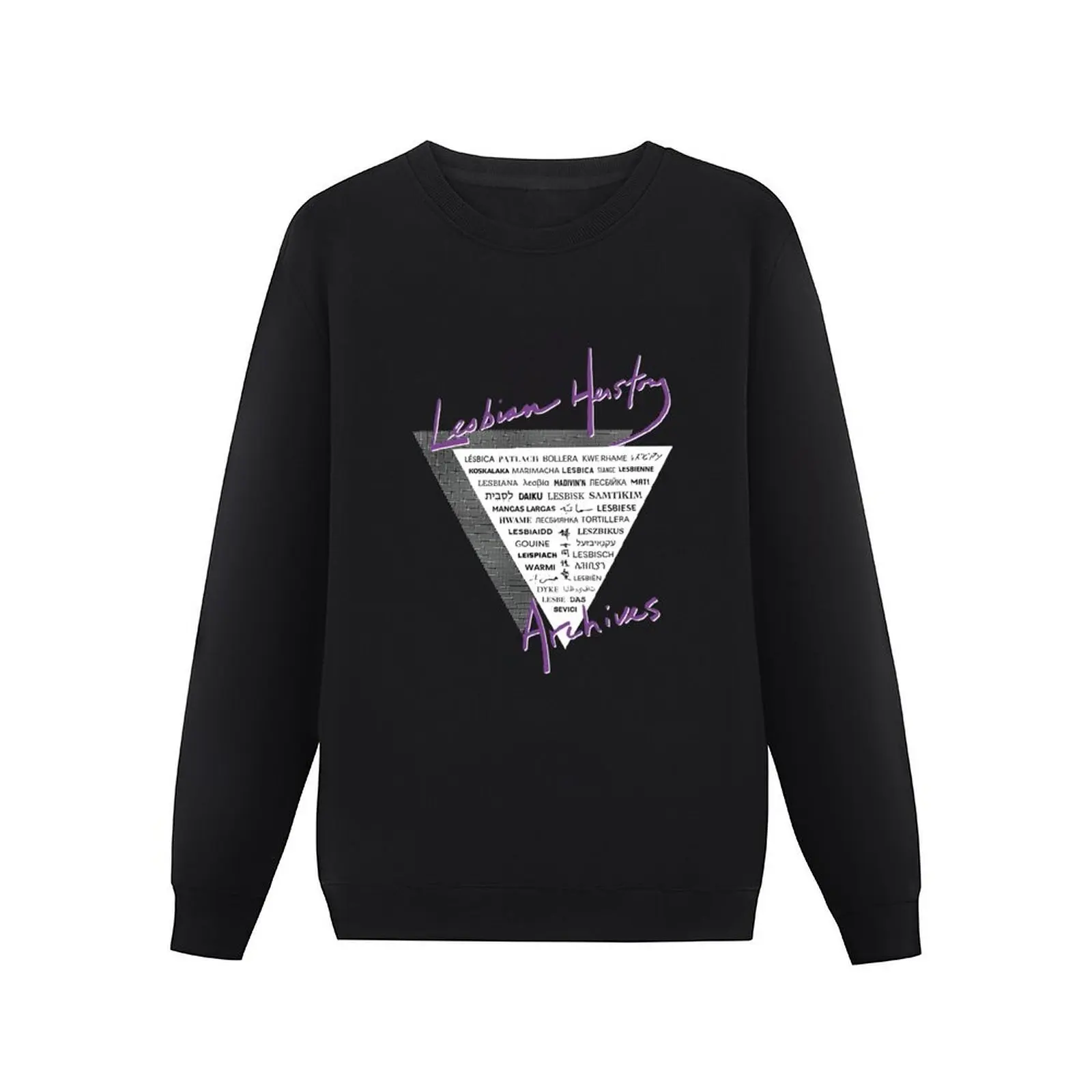 LHA triangle: the word lesbian in 40 languages! Pullover Hoodie korean autumn clothes tracksuits men's sweatshirts