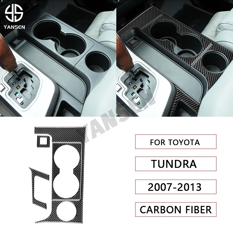 

For Toyota Tundra 2007 2008 2009 2010 2011 2012 2013 Real Carbon Fiber Water Cup Panel Sticker Cover Trim Auto Accessories