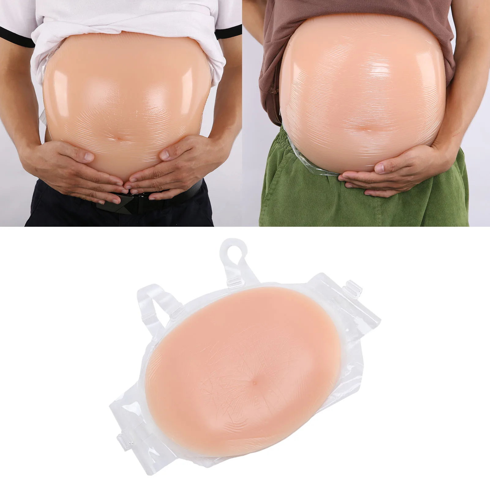 

Customizable Silicone Pregnant Belly Silicone Pregnant Tummy Performance Prop Soft Role Play Close Fit with Adjustable