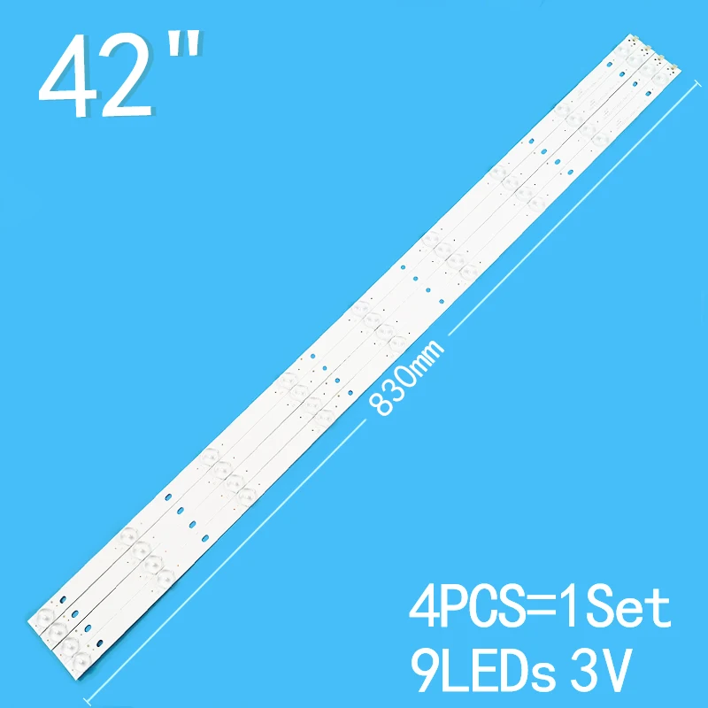 New 3PCS/lot 830mm 9LEDs 3V For 42