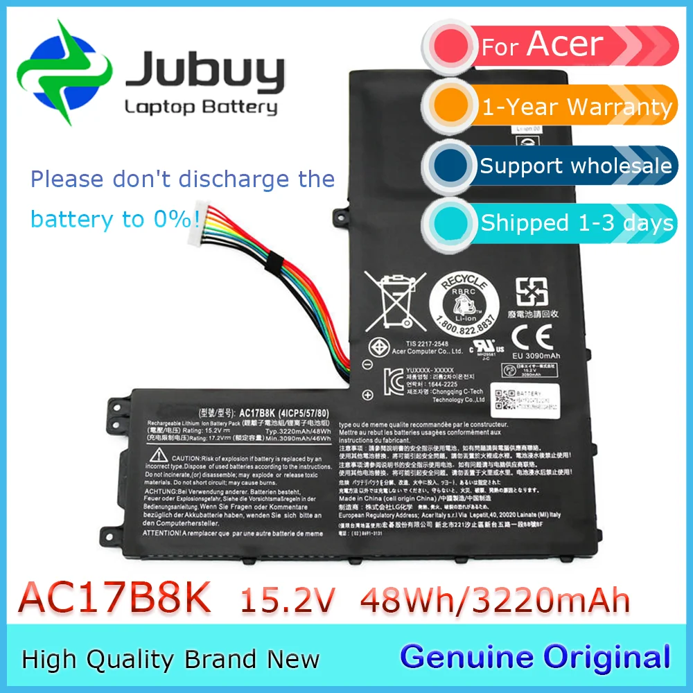 AC17B8K 15.2V 48Wh Original Laptop Battery for Acer Swift 3 SF315-52G SF315-52 4ICP5/57/81 51AK