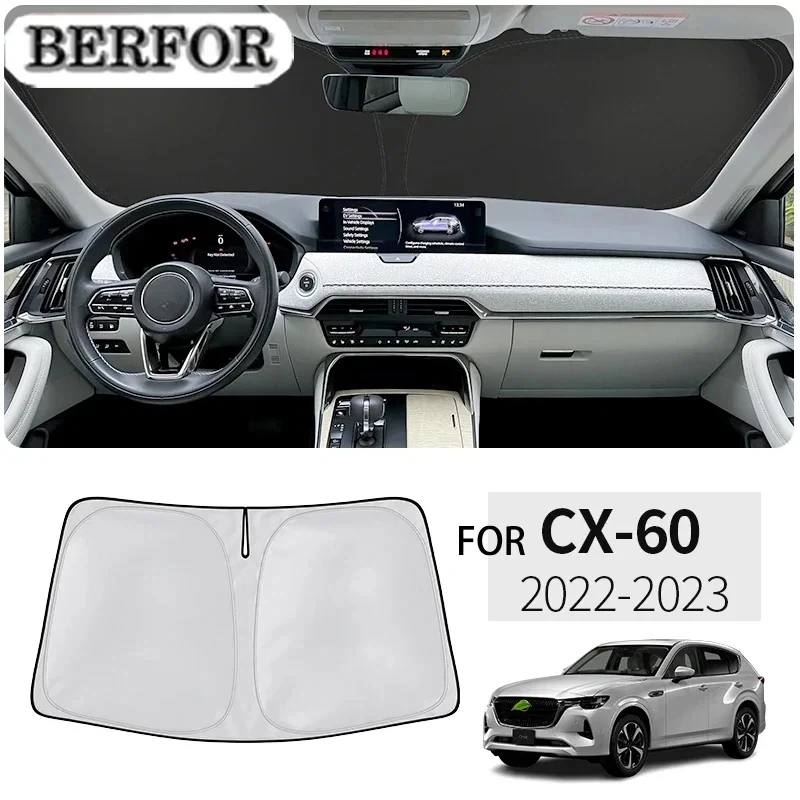 

For Mazda CX60 CX-60 CX 60 2022-2023 Car Nano-Insulat Windshield Sunshade Front Window Sun Shade Visor Auto Interior Accessories