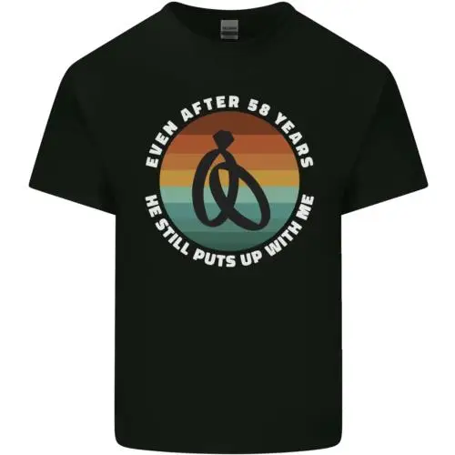 

Мужская хлопковая футболка 58 лет на годовщину свадьбы, 58-й брак, футболка, топ