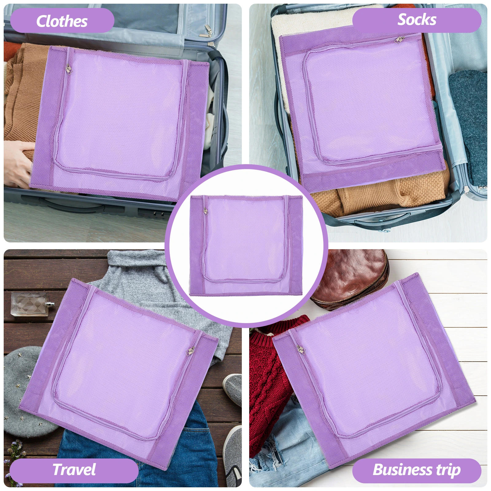 

Folding Clothes Storage Bin Large Capacity Travel Clothes Organizer Closet Bag Breathable Mesh Foldable Clothing Solution