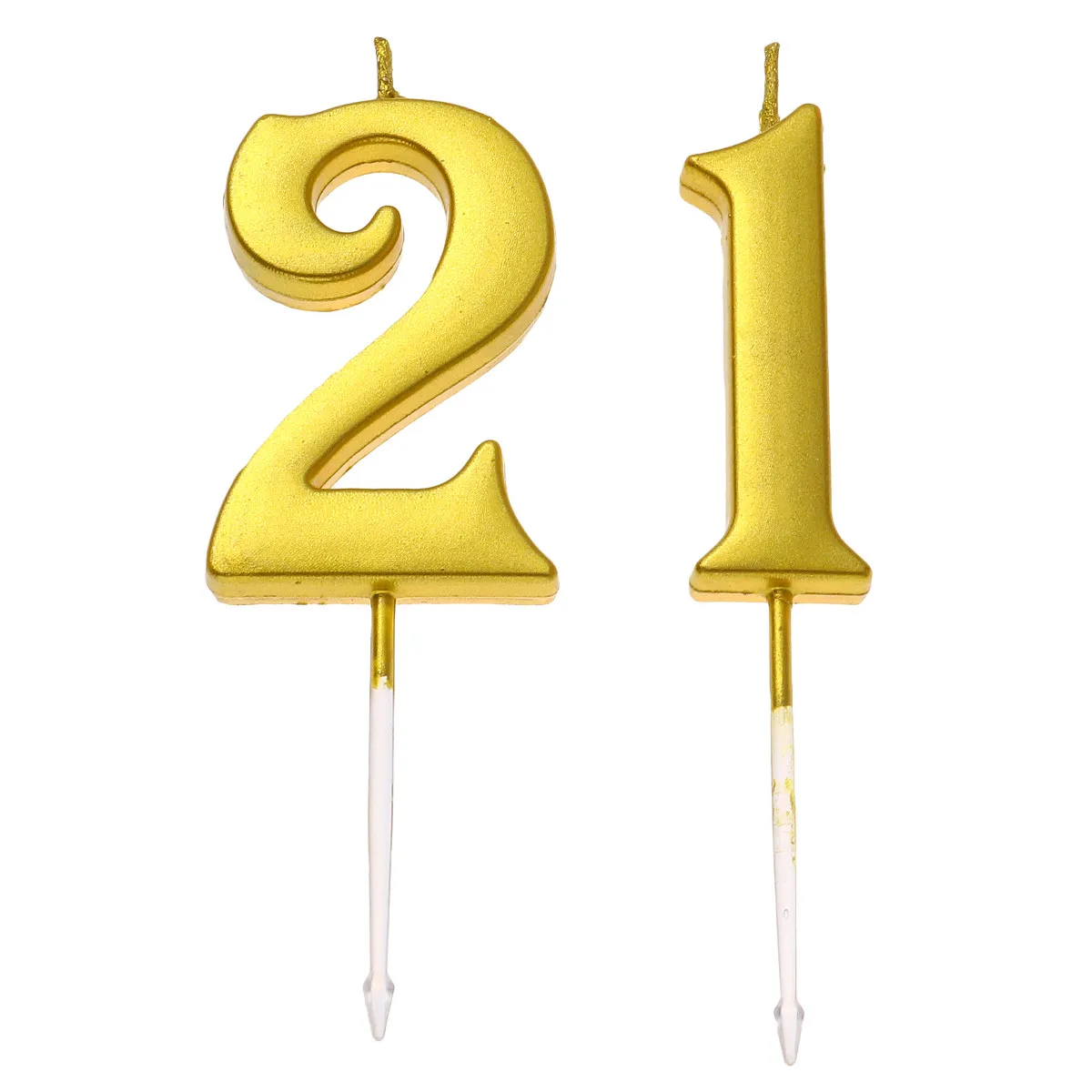21St Birthday Glitter Number Candles Set Smokeless Wax Safe Bright Glow in Dark for Cake Decoration Party Wedding Reunion Theme