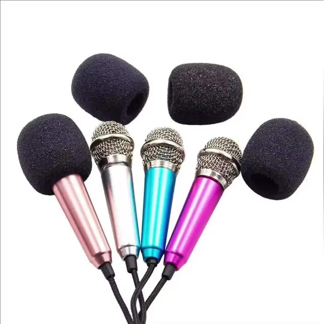 Portable 3.5mm Stereo Studio Mic KTV Karaoke Mini Microphone For Smart Phone Laptop PC Desktop Handheld Audio Microphone