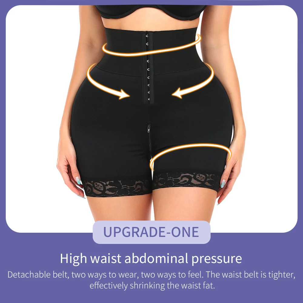 Fajas Colombian Girdle Waist Trainer Double Compression BBL Shorts Tummy Control with Hip Dip Pads Sheath Slimming Flat Stomach