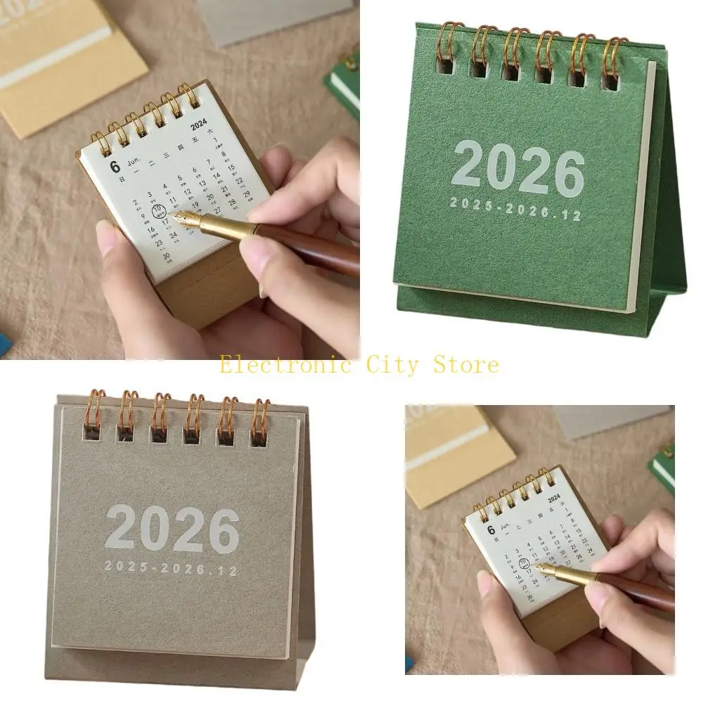

2026 Desk Calendar Calendar Twin-Coil Переплет 19 месяцев с июня 2025 года по декабрь 2026 г. Hu8d