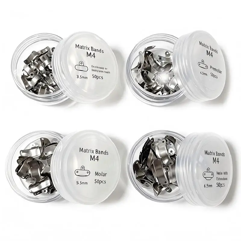 Pro Dental Sectional Matrix Bands M4 Preformed Stainless Steel Sheets For Clinic Restorative Tooth Cavity Composite Filling