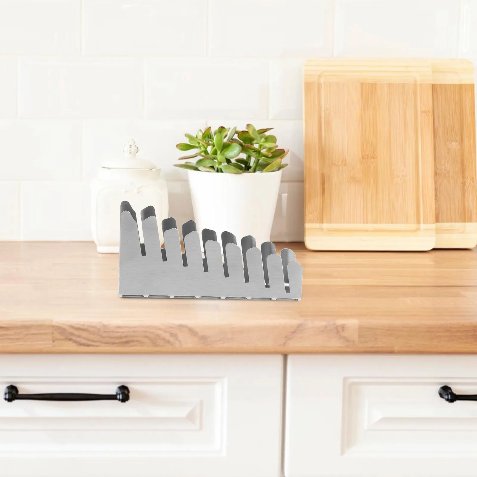 

Stainless Steel Coaster Rack Stand Multifunctional Storage Organizer For Kitchen Countertop Desktop Metal Holder Coasters