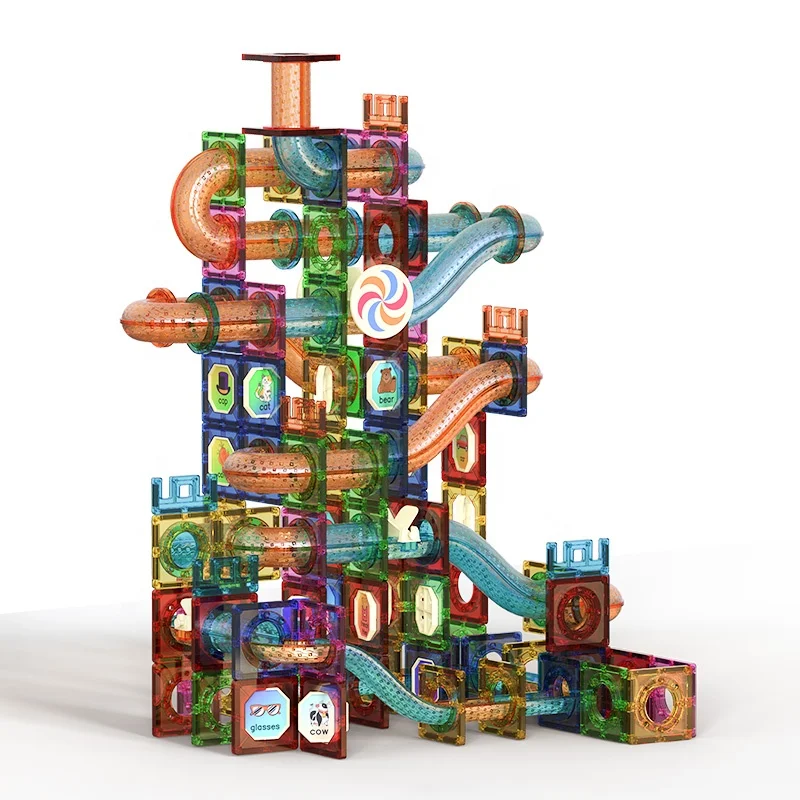 

Best Children DIY Assembly Toy 3D Magnetic Building Blocks Marble Run Set Magnetic Tiles For Kids