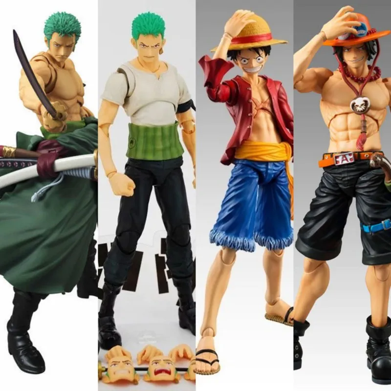 Figuras de acción de One Piece, Luffy, Roronoa, Zoro Ace, articulación móvil articulada Variable, modelo de colección de regalo