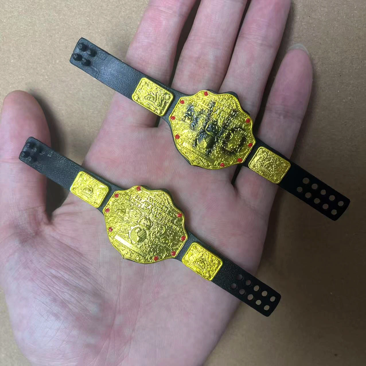 SELTENE GÜRTEL Wrestler Puppe Zubehör Weltmeisterschaft Teil Goldgürtel für 6'' Puppe Actionfigur