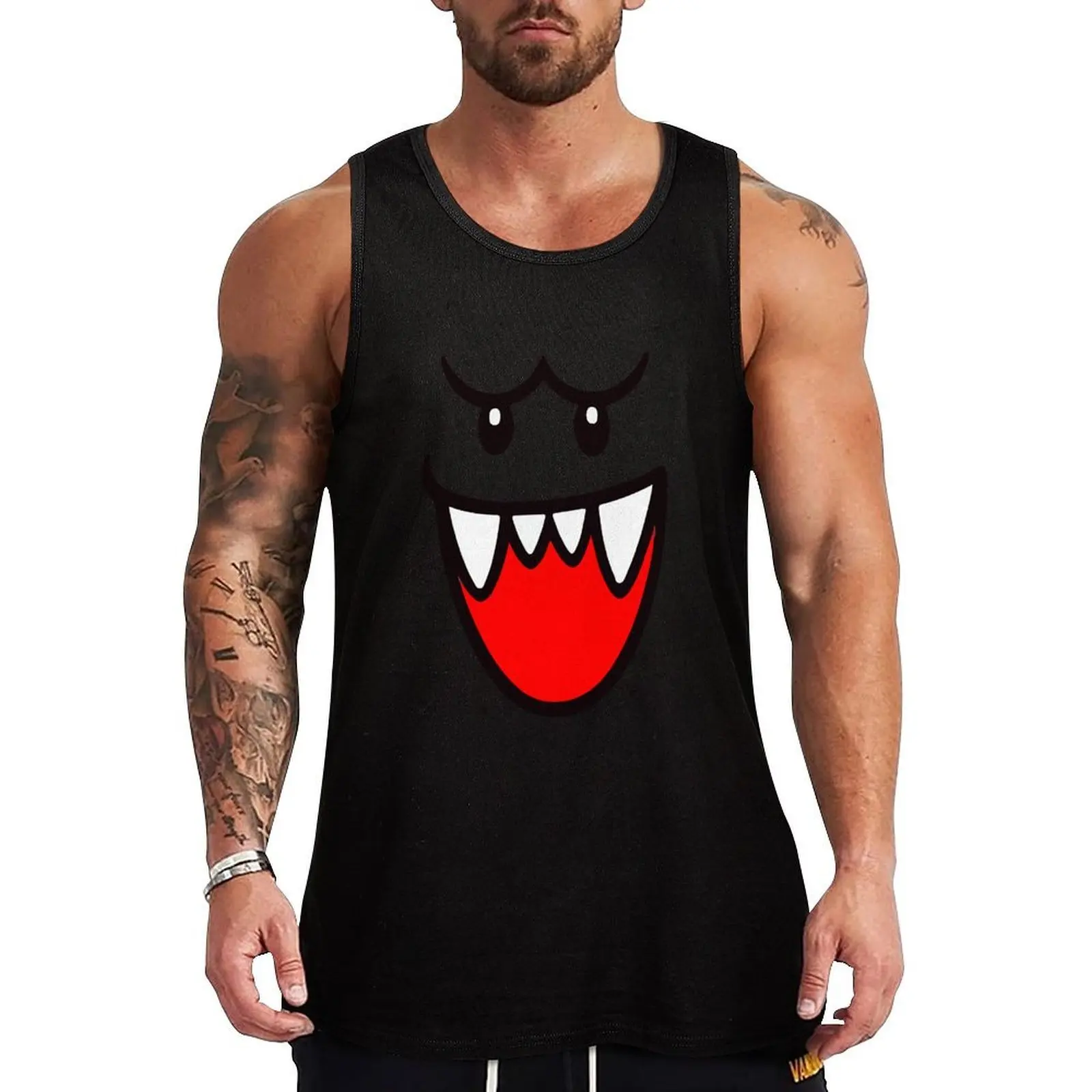 Classic Boo Face Tank Top Workout Gear Tank Top Sleeveless Gym Fitness Shirt
