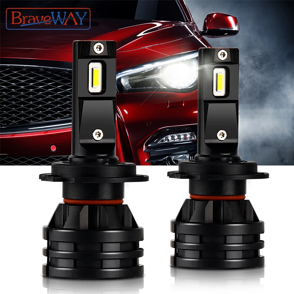 BraveWAY Car Lights H4 LED H7 16000LM H1 H3 H8 H11 LED Atuo Lamp for Car Headlight Bulb HB3 HB4 9005 9006 Turbo LED Bulbs 12V