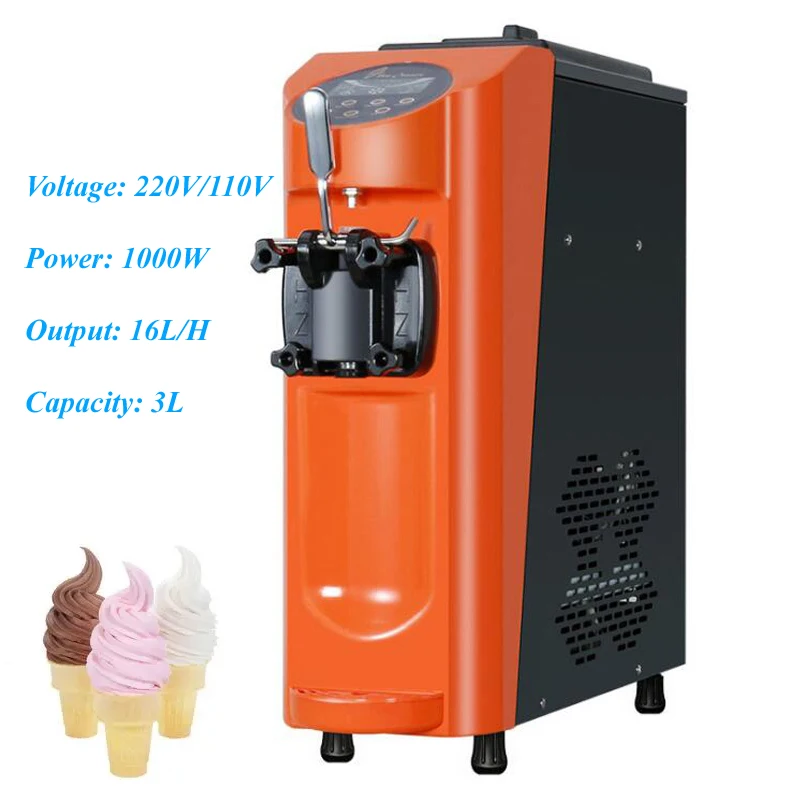 Pequenas fabricantes de sorvete comercial desktop máquina de sorvete macio sundae máquina de venda automática de sorvete 1000w