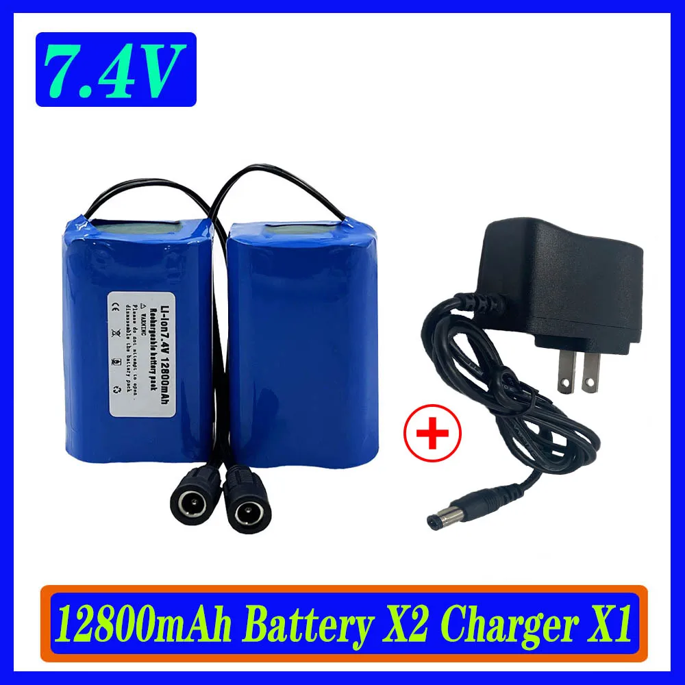 

New Li ion Battery 7.4V 12800mAh For V020 V900 2011-5 V007 C18 H18 V18 D18B FX88 Remote Control RC Fishing Bait Boat Battery