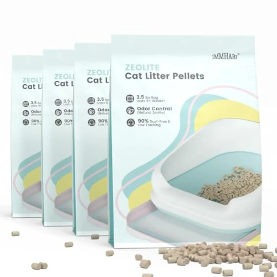 Generic Cat Litter Pellets 14 lbs 3.5lbs×4 Generic Litter Refills Exclusively for Dual-Layer Litter Box Systems Dehydrating Pel