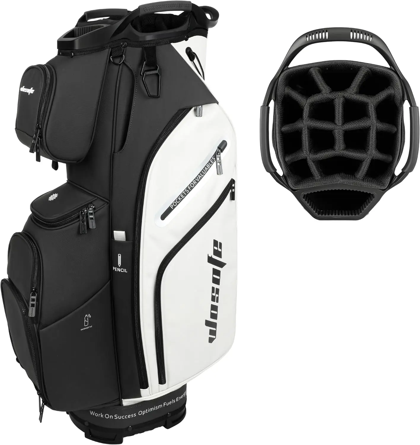 

Легкая сумка для гольф-кара с 14-секционными разделителями, 10 карманами и термосумкой-холодильником, в синем, белом, черном, зеленом цветах