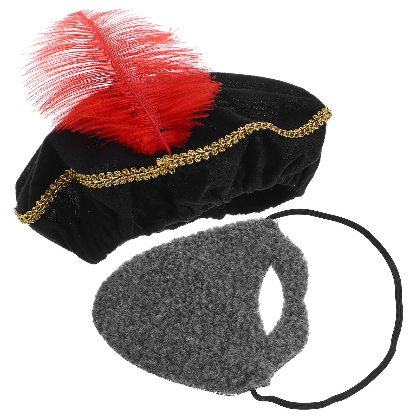 

1 Set Medieval Hat Beard For Men Renaissance Costume Accessories Wear-Resistant Halloween Party Prop Vintage Cosplay Cap Mens