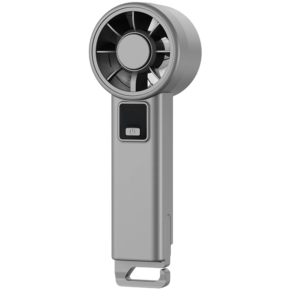 Handheld Fan with Digital Display Showing Airflow Value and 199 Adjustable Speed Levels for Tailored Cooling Experience Anywhere