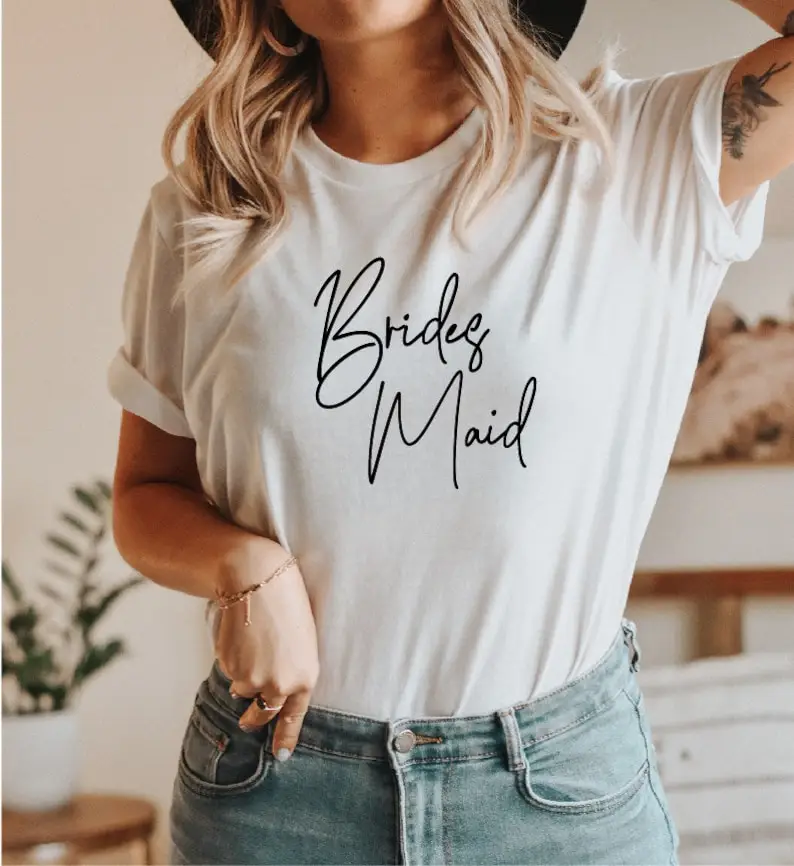 Mother of the Bride Shirt Bride Bridesmaid Party Hen Party Short Sleeve Top Tees 100% Cotton Tshirt Streetwear Harajuku goth y2k