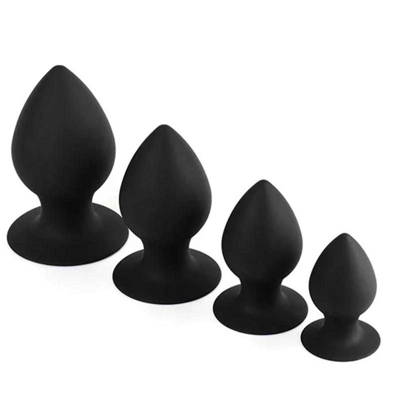 Small, Medium, Large, extra large Black Silicone Butt Plug Anal Plug Ass Stimulate Massage Anal Sex Toy Adult Games For Couples.