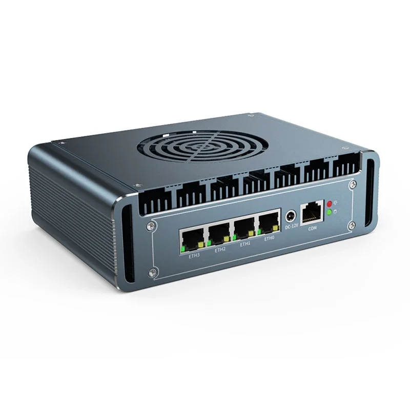 12th Gen In-tel N100 Firewall Router Aluminum with Fan 4x i226 2.5G LAN N6000 N5105 J4125 pfSense PVE Computer Firewall Mini PC