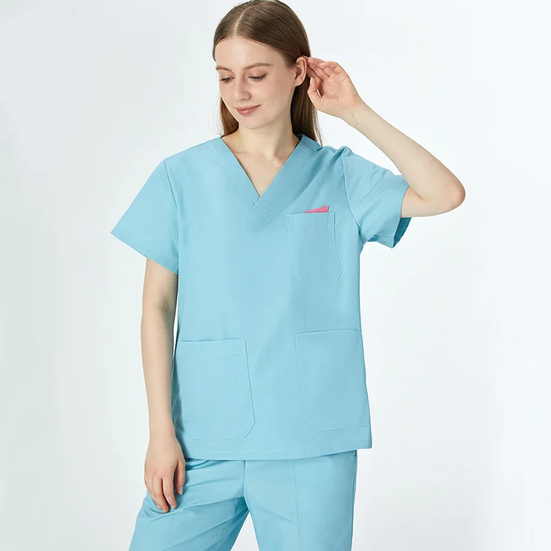 Professional 3 pockets Nurse Clothes Breathable Medical Scrubs Set Doctor Uniforms Workwear Slim Fit Dental Surgeon Suits 207