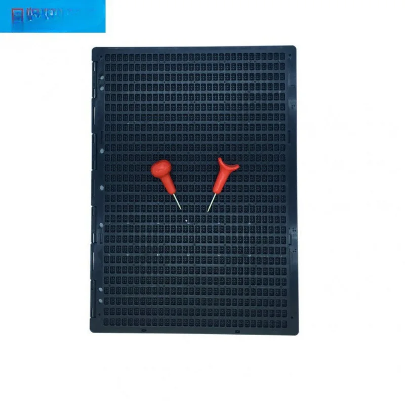 Row tablet, braille tablet, with a stylus.