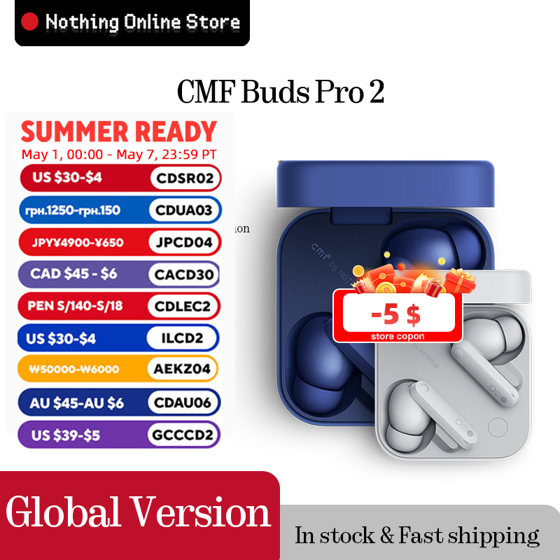  CMF Buds Pro 2 with 50 dB Hybrid Active Noise Cancellation 6 HD MICS 