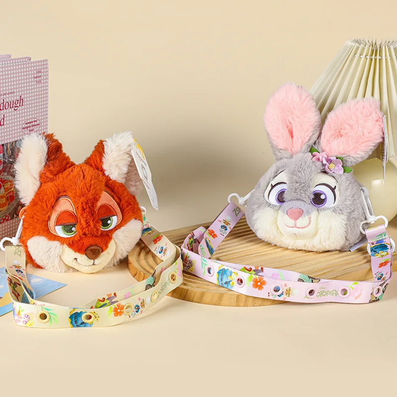

Genuine Disney Zootopia Plush Crossbody Bag Shoulder Bag with Adjustable Strap for Daily Travel School Gift for Kids Girls Fans