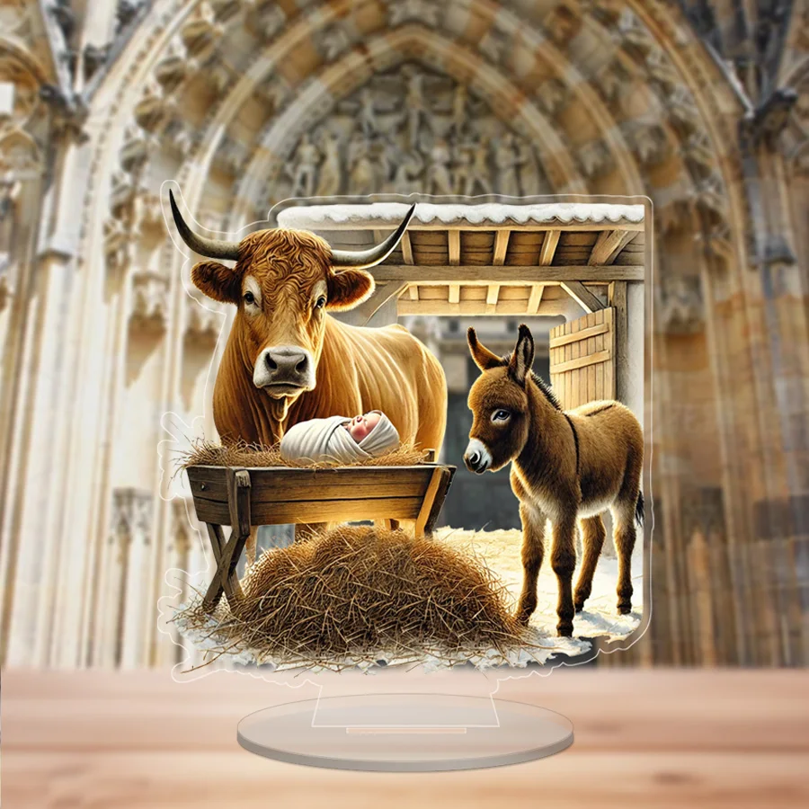 Elegancka akrylowa tablica szopkowa ze stojakiem - idealna do dekoracji biurka i salonu, idealny prezent urodzinowy lub bożonarodzeniowy, dla C