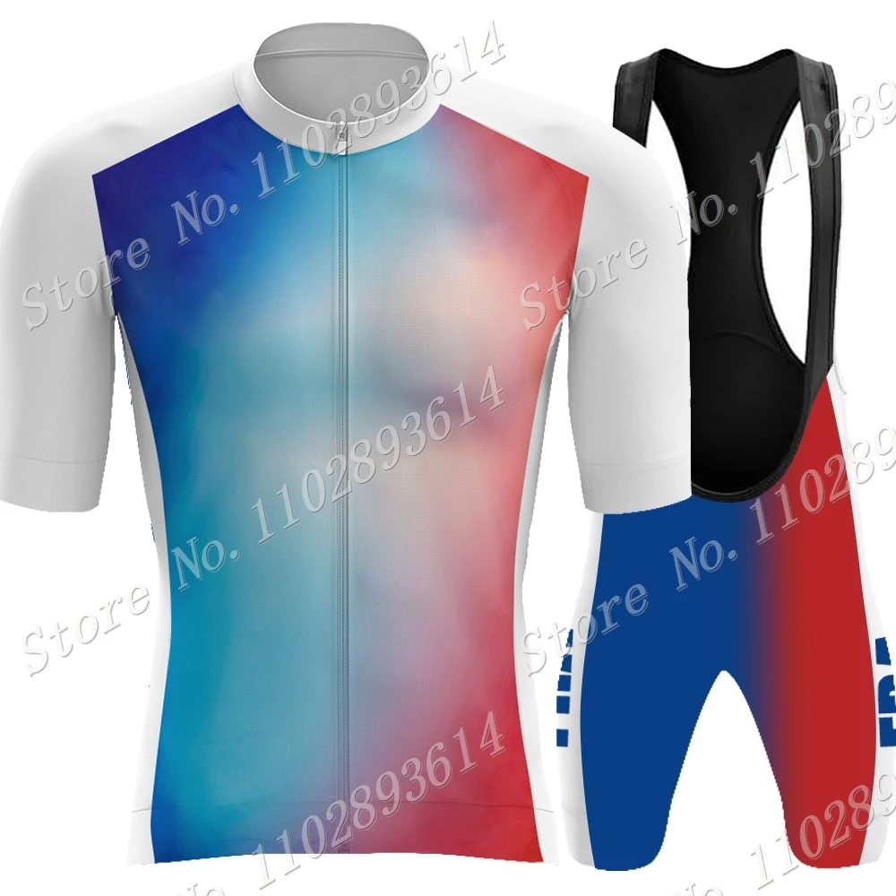 France Team Cycling 2024 Jersey Set French National Bicycle Clothing Road Bike Shirts Suit Bicycle Bib Shorts MTB Ropa Maillot