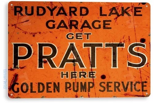 TIN SIGN Pratts Pump Service Rusty Rustic Oil Gas Sign Auto Shop Garage A151 --Tin Sign