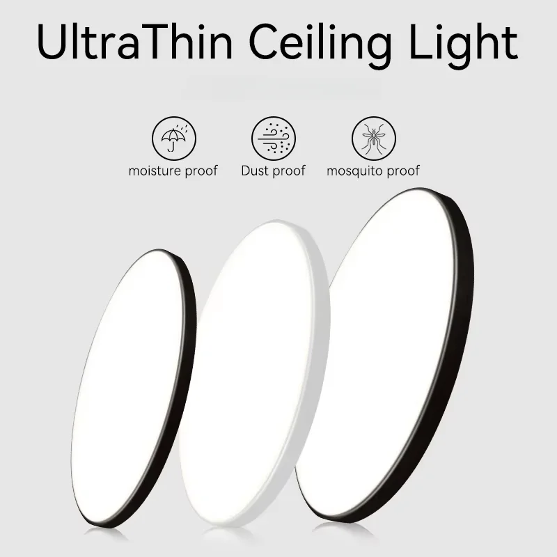 Modern Ultrathin Ceiling Light, 28/40W LED Blubs Waterproof Dustproof Minimalist Style Round 37cm Downlight Living Room Bedroom