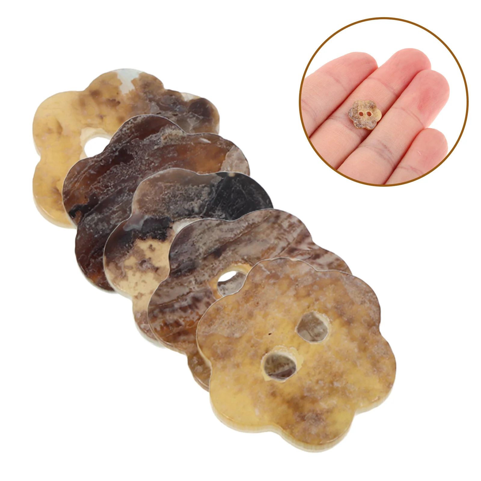 

20Pcs Irregular Flower Shaped Buttons Natural Plastic Replacement Buttons Approx 0.4 Inch Sewing Crafting Shirt Coat Suitable