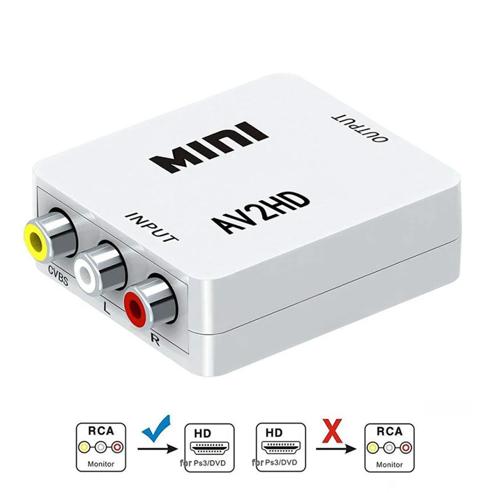 AV to HDMI-compatible HD 1080P Switch RCA AV to HDMI-compatible Audio Video Cable Converter Support P Connector