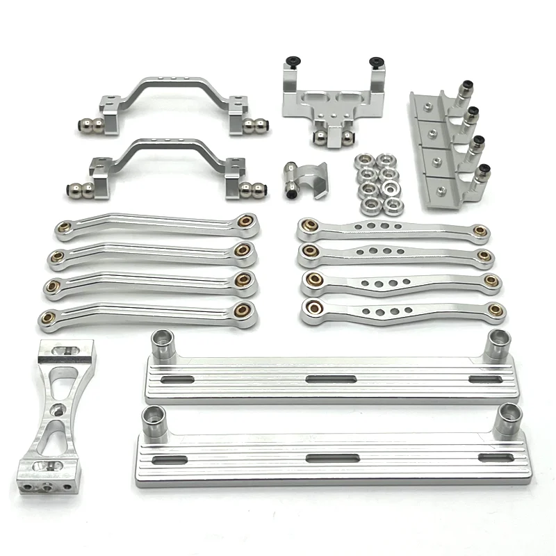 Metal Upgraded Pedal for Car, Pull Rod, Suspension Frame, Rudder Base Set for WPL 1/16 C64 Hilux RC, Modify Parts