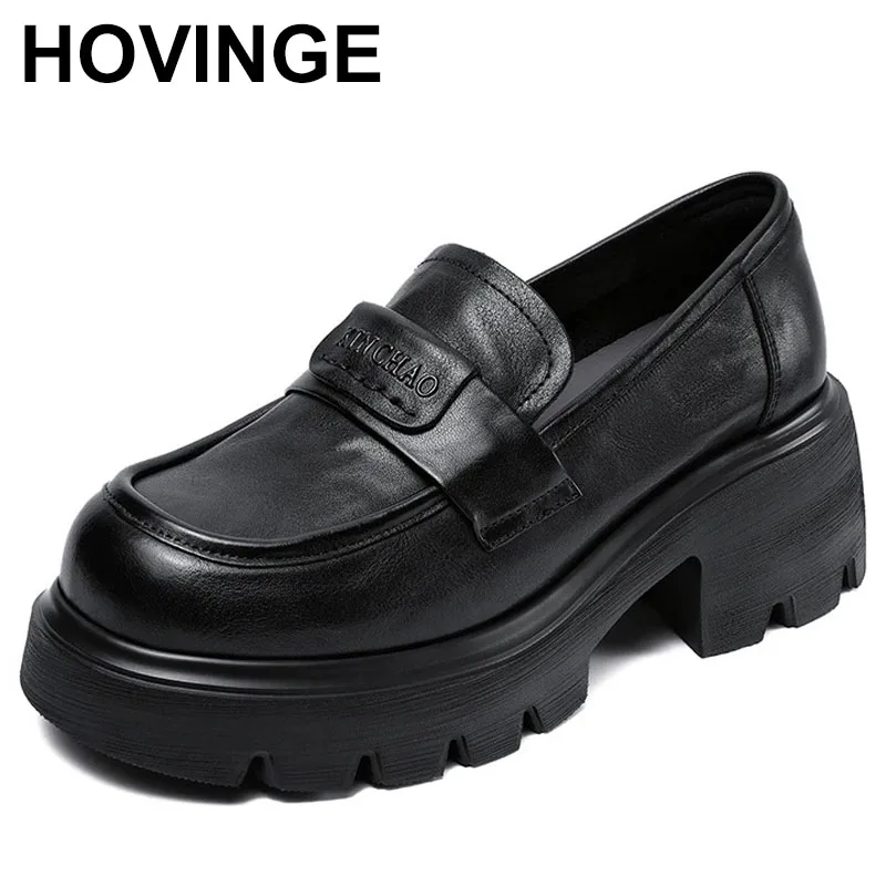 

Женские туфли на высоком каблуке из натуральной кожи, удобные повседневные туфли на высоком каблуке с круглым носком и резиновой подошвой