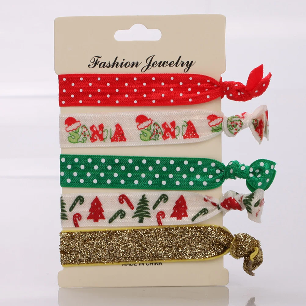 

30 шт., резинка для волос с рождественским принтом, головной убор, галстук, мягкая резинка для девочек и женщин, праздничная одежда, подходящая для любого наряда