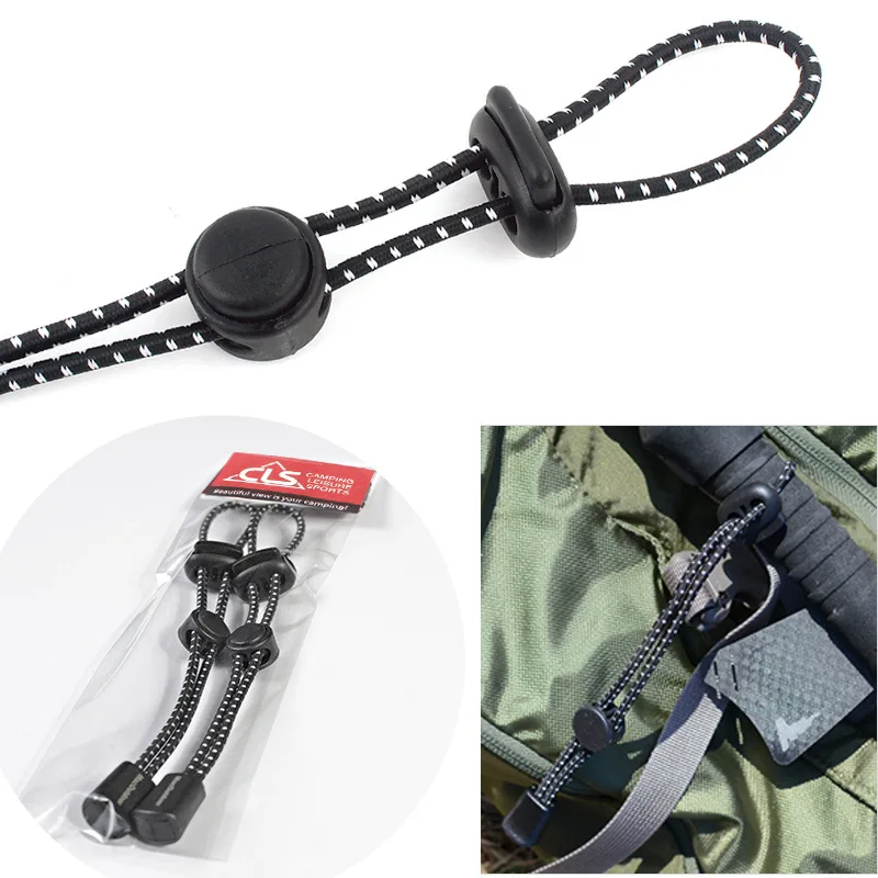 2 Peças Suporte para Bastão de Caminhada para Mochila, Cordão de Fixação para Bastão de Trekking e Caminhada, Pequenas Ferramentas para Esportes ao Ar Livre, Camping e Montanhismo