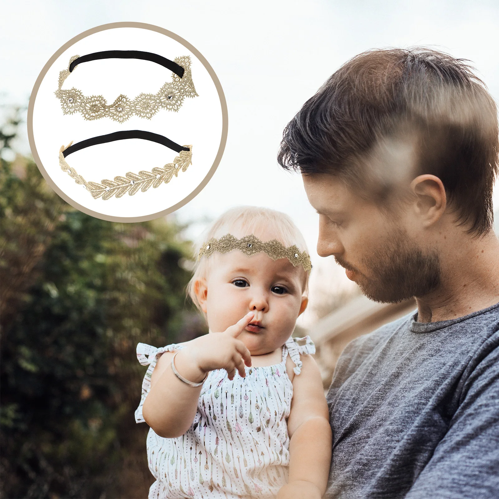 

2Pcs Adorable Toddler Cloth Hairbands Decorative Headband Baby Girls Flower Leaves Headdress Creative Hair Band