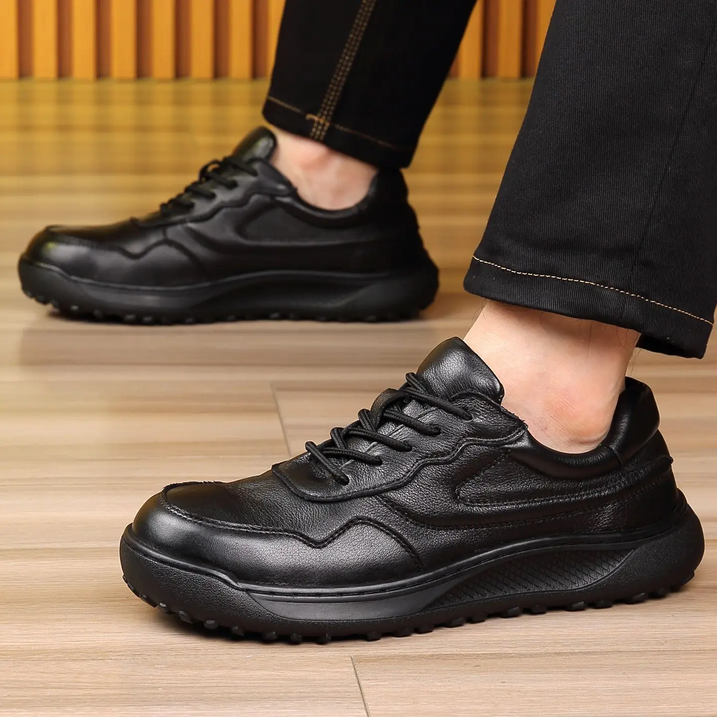 Trendy Casual Leather Shoes Men Walking Luxury Brand Designer Youth Adults Hiking Camping Flat Oxford Sneaker Sports Brown 2026