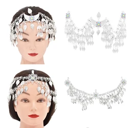 Fashion Silver Plated Leaf Tassel Hair Accessories for Women Star Flag Flower Moon Shape Ethnic Headdress Headpiece Hair Jewelry