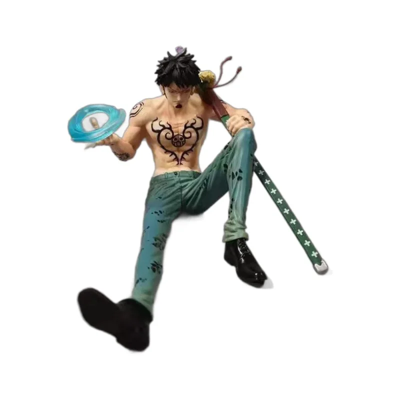 Figura de One Piece GK Warlords of the Sea, 14cm, segunda edición, Trafalgar Law, BT, Pose sentada con Figura de fruta op-op