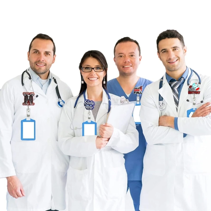 Катушки для значков «Доктор Медсестра» с поворотным зажимом «крокодил», акриловый держатель для значков